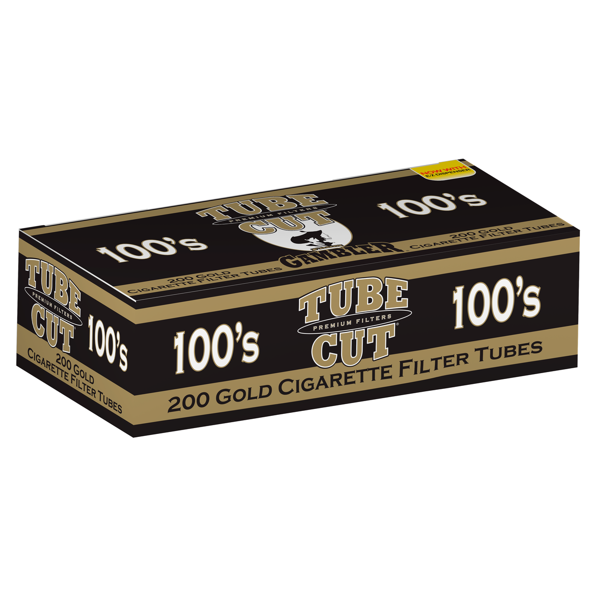 Gambler Tube Cut Cigarette Tubes Gold 100mm