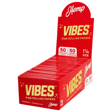 VIBES Rolling Papers Hemp 1 1/4 Size (50 Leaves)
