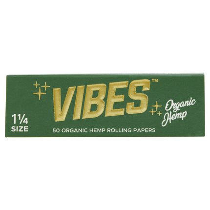 VIBES Rolling Papers Organic Hemp 1 1/4 Size (50 Leaves)