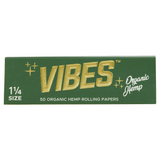 VIBES Rolling Papers Organic Hemp 1 1/4 Size (50 Leaves)