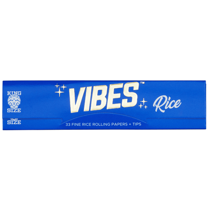 VIBES Rolling Papers Rice King Size with Tips (33 Leaves)