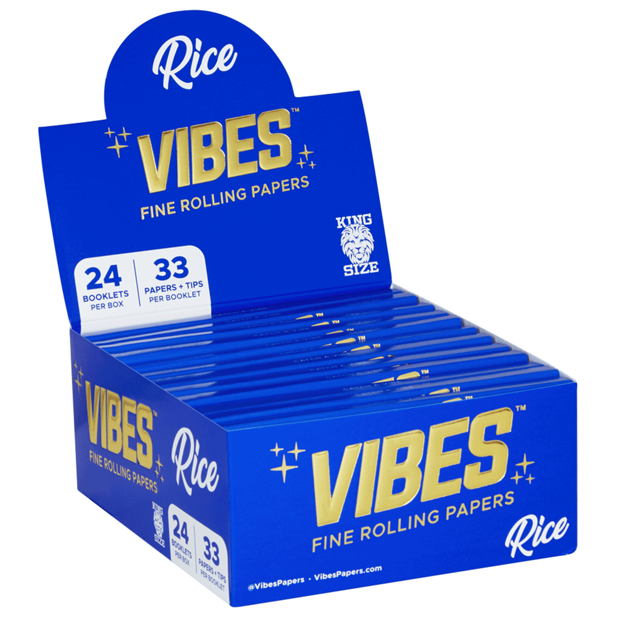 VIBES Rolling Papers Rice King Size with Tips (33 Leaves)