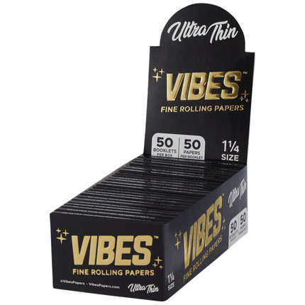 VIBES Rolling Papers Ultra Thin 1 1/4 Size (50 Leaves)