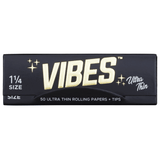 VIBES Rolling Papers Ultra Thin 1 1/4 Size with Tips (50 Leaves)