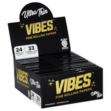 VIBES Rolling Papers Ultra Thin King Size with Tips (33 Leaves)