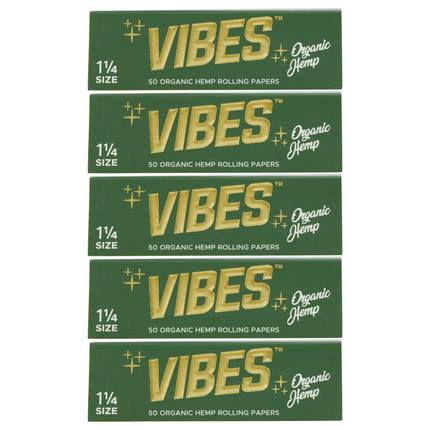 VIBES Rolling Papers Organic Hemp 1 1/4 Size (50 Leaves)