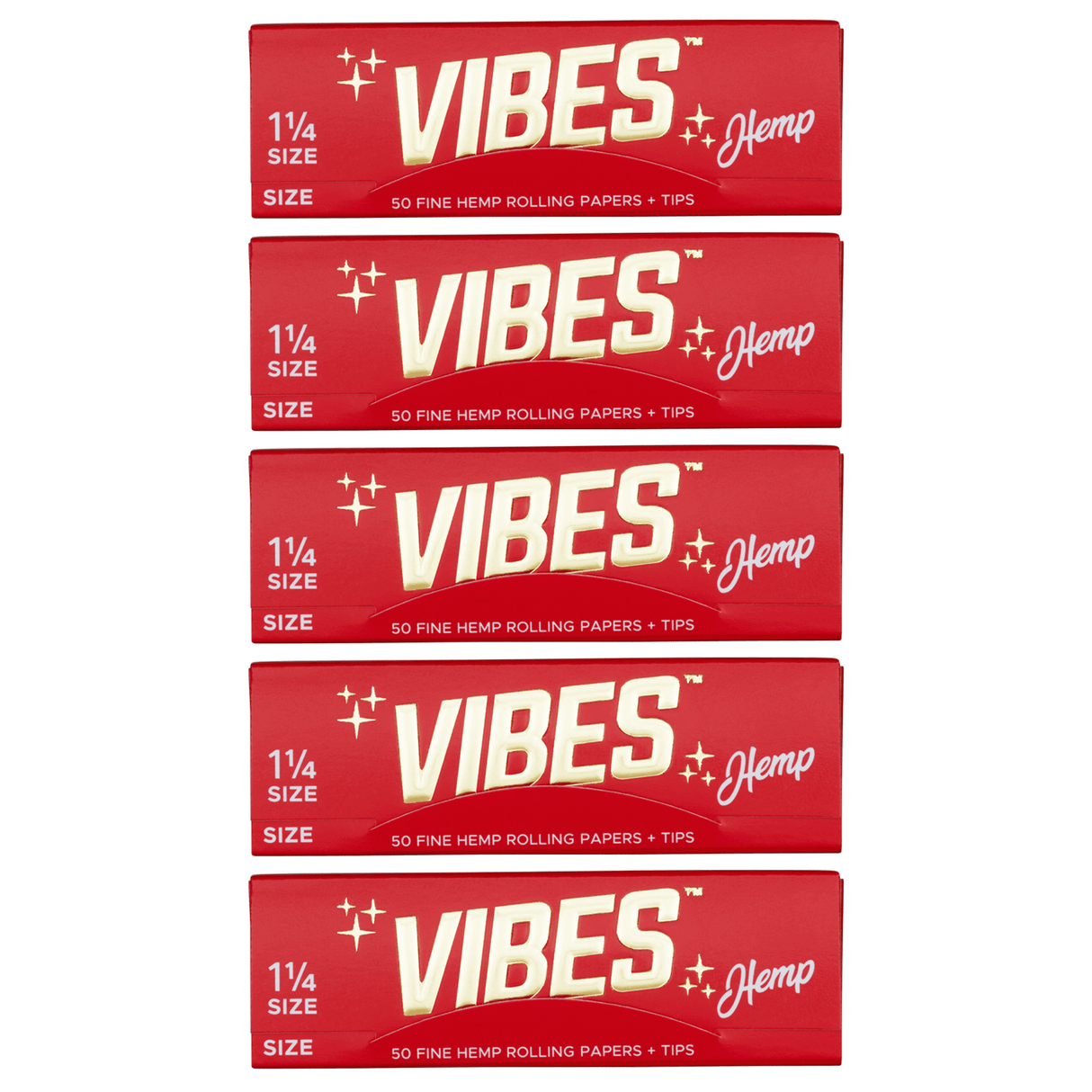 VIBES Rolling Papers Hemp 1 1/4 Size with Tips (50 Leaves)