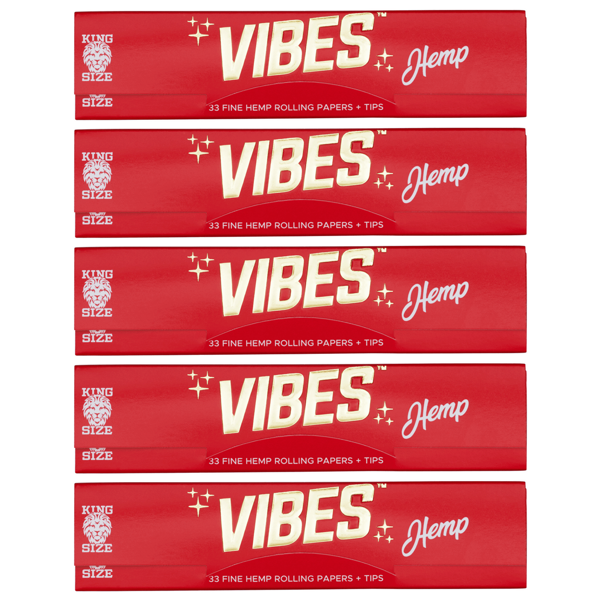 VIBES Rolling Papers Hemp King Size with Tips (33 Leaves)