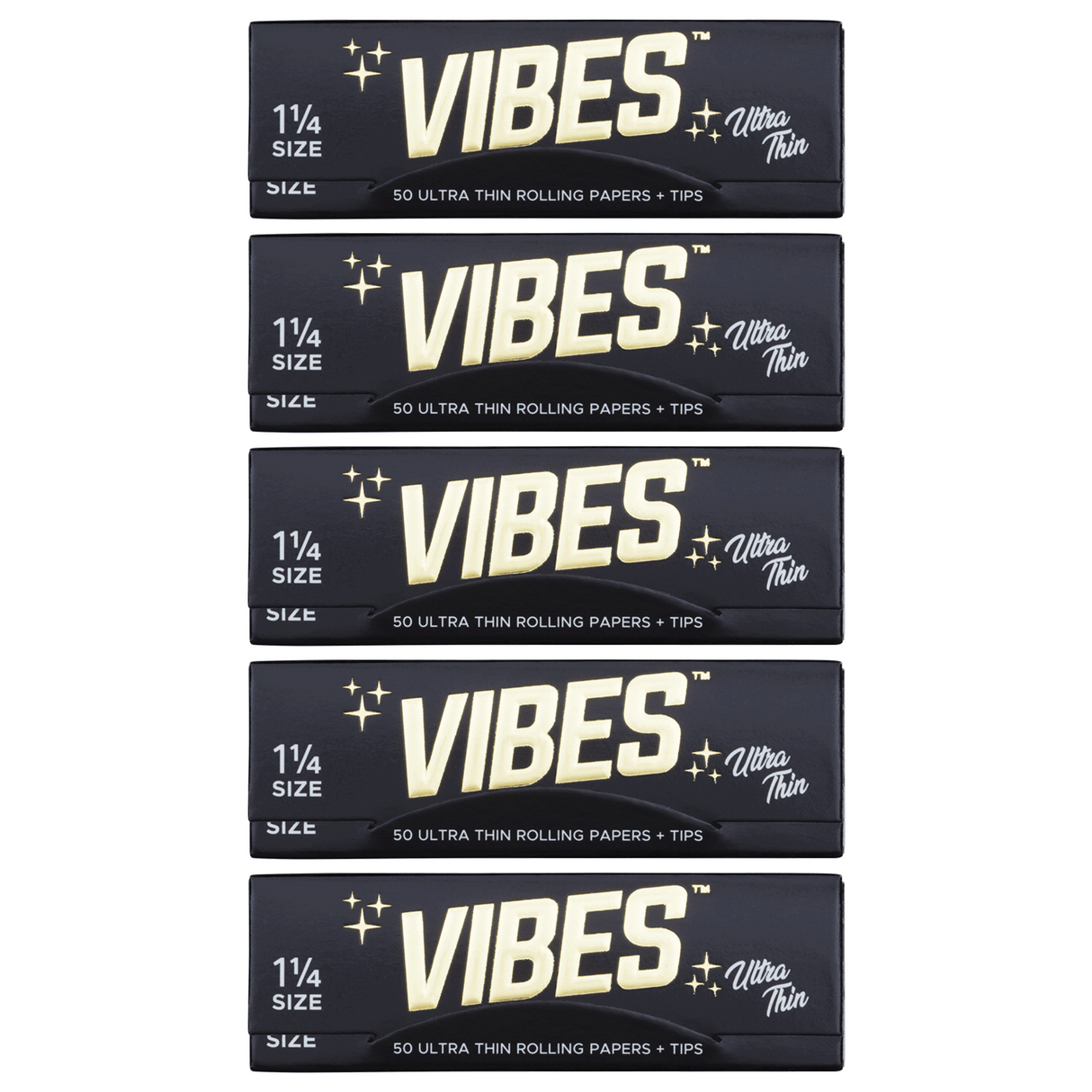 VIBES Rolling Papers Ultra Thin 1 1/4 Size with Tips (50 Leaves)