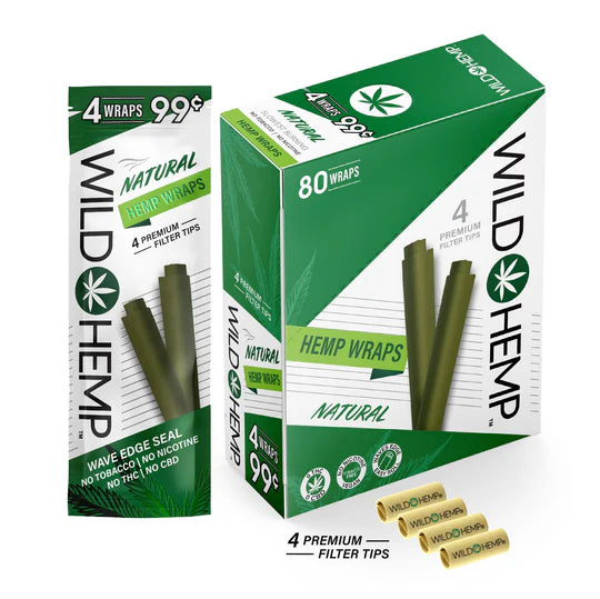 Wild Hemp Wraps Natural (4 Wraps Per Pouch)