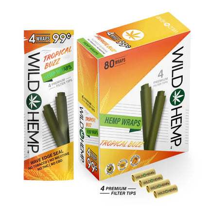Wild Hemp Wraps Tropical Buzz (4 Wraps Per Pouch)