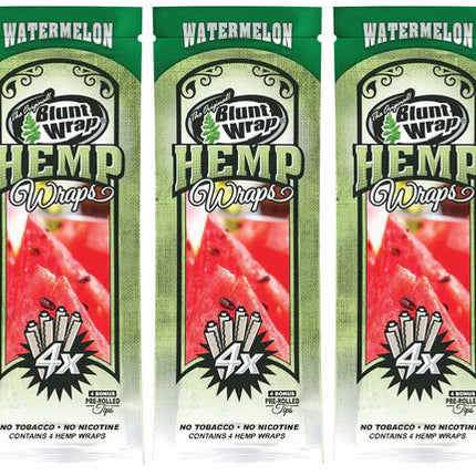 Blunt Wrap Hemp Wraps Watermelon (4 Wraps per Pouch)