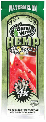 Blunt Wrap Hemp Wraps Watermelon (4 Wraps per Pouch)
