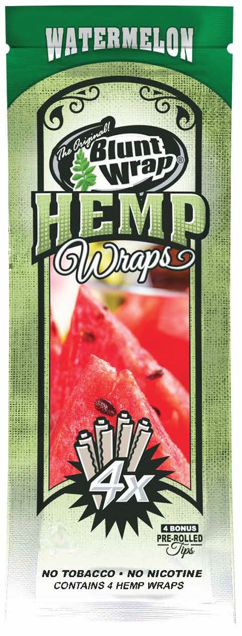 Blunt Wrap Hemp Wraps Watermelon (4 Wraps per Pouch)