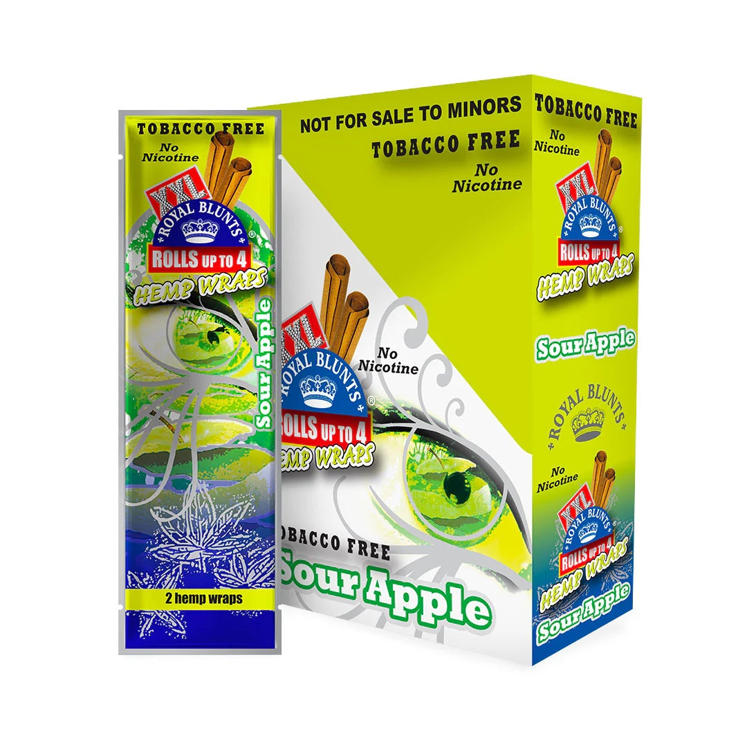 XXL Hemp Wraps Sour Apple (2 Wraps Per Pouch)