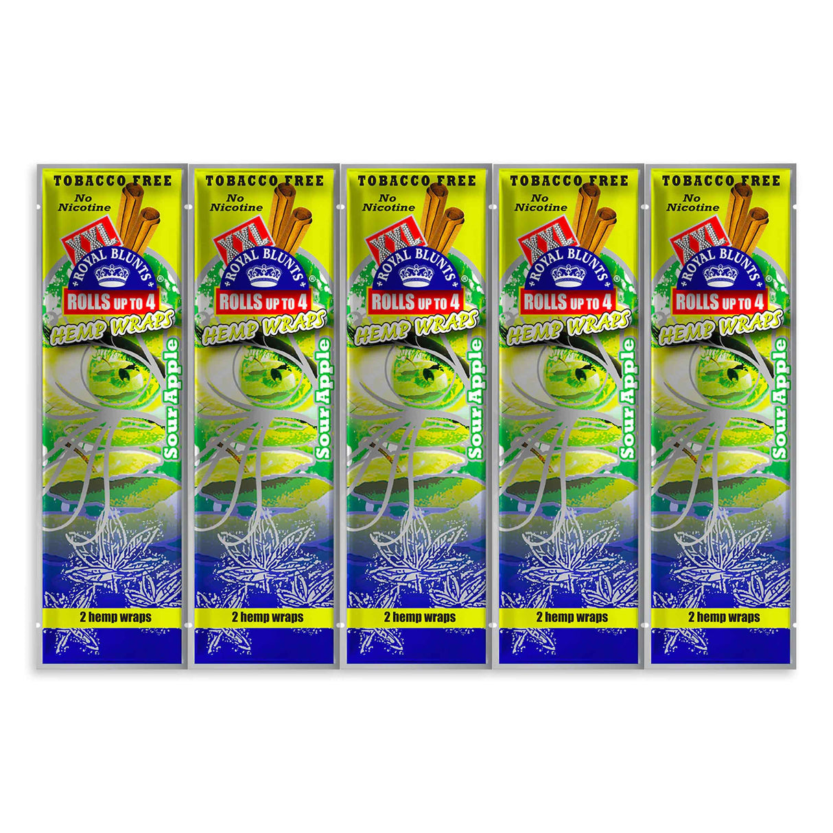 XXL Hemp Wraps Sour Apple (2 Wraps Per Pouch)