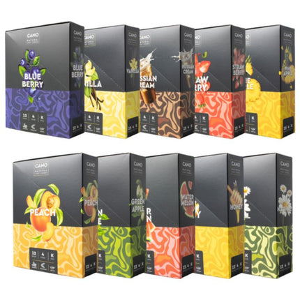 Camo Cones Assorted Retail Pack - Honey, Natural, Blueberry, Watermelon, Strawberry, Vanilla, Green Apple, Pineapple, Russian Cream, Peach