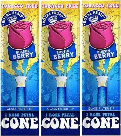 Blunts 'n Roses Cones Bussin Berry (1 Cone Per Pouch) - Made from Rose Petals