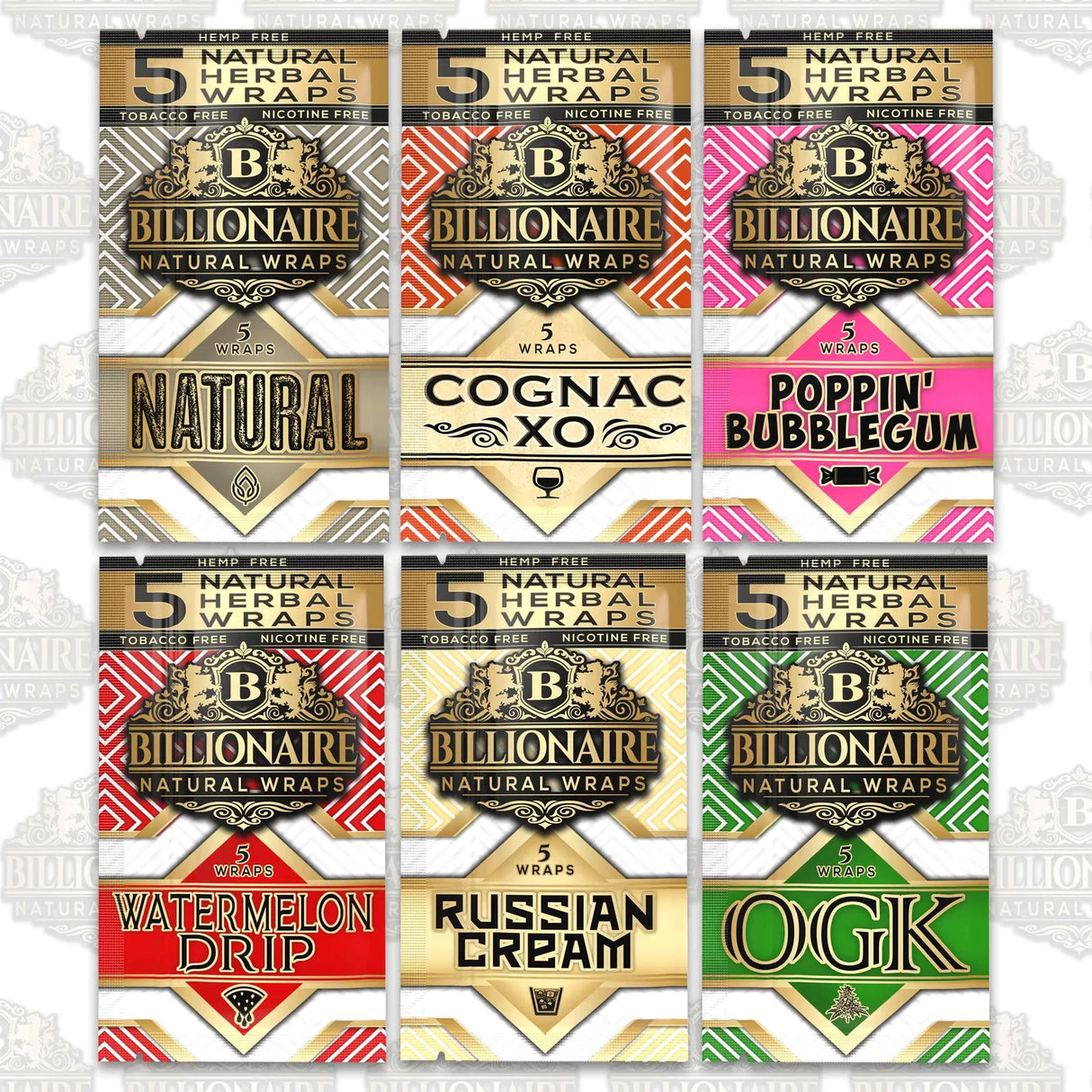 Billionaire Herbal Wraps Bundle 5ct (6) - Made from Tea