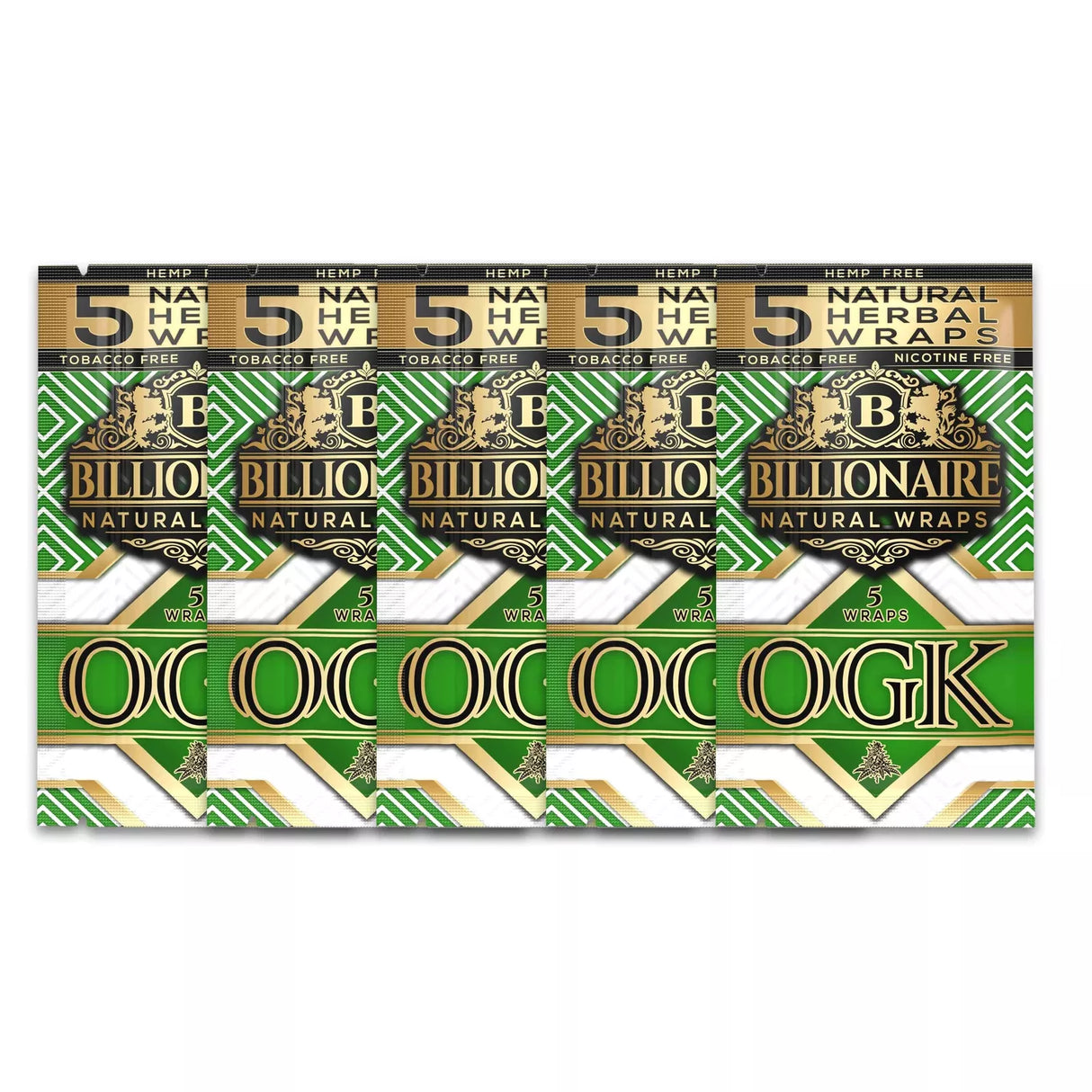 Billionaire Herbal Wraps OGK (5 Wraps Per Pouch) - Made from Tea