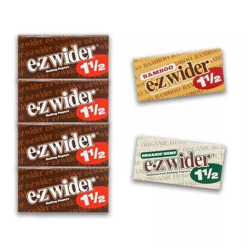 E-Z Wider Rolling Papers 1 1/2 Original Rolling Papers 4 Pack + Bamboo 1 1/2 + Organic 1 1/2
